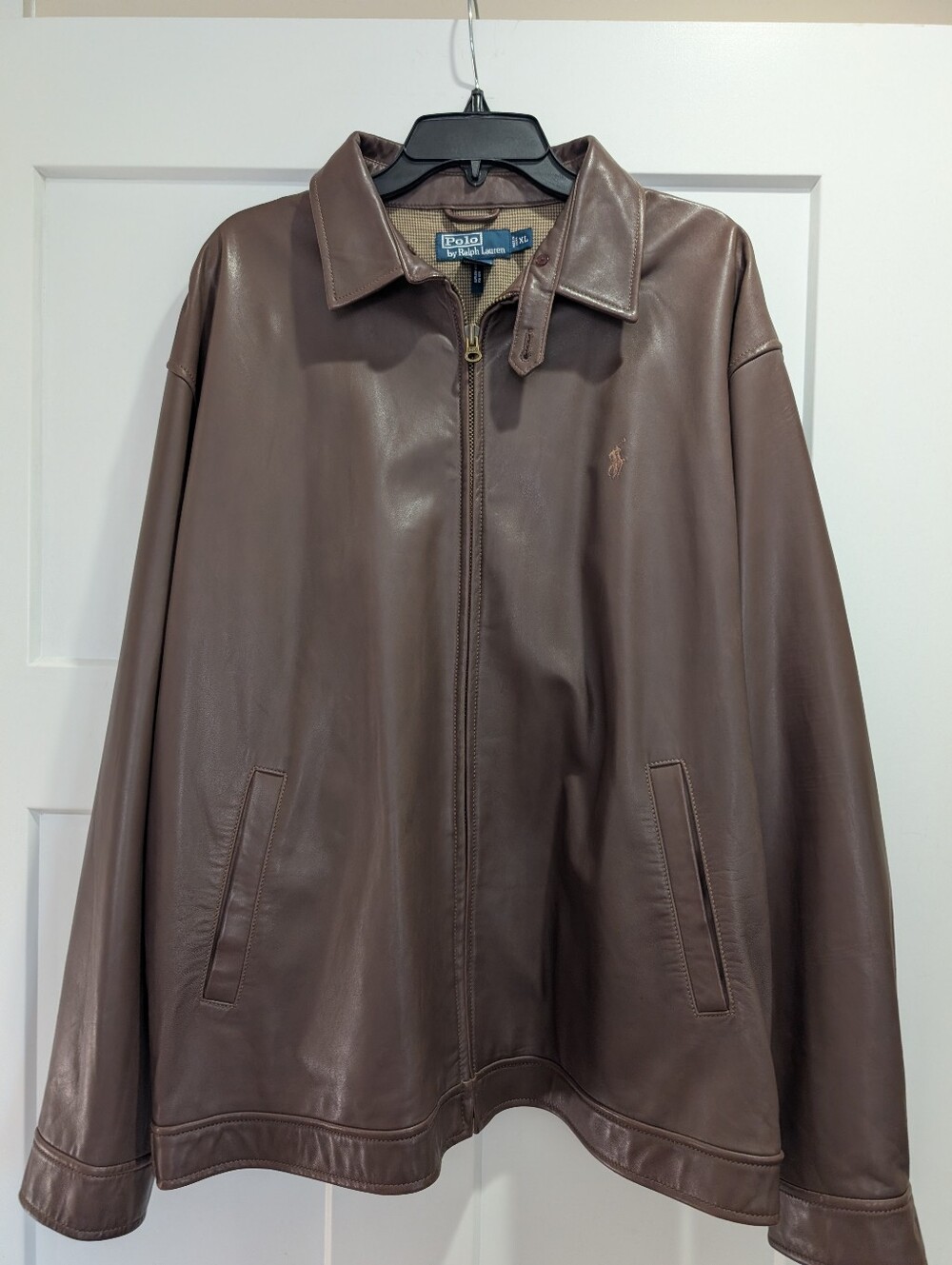 Ralph Lauren Men's Brown Bomber Leather Jacket